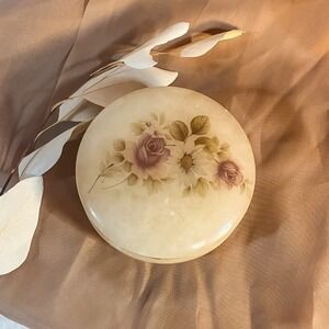 Floral Italian‎ Alabaster Jewelry Casket